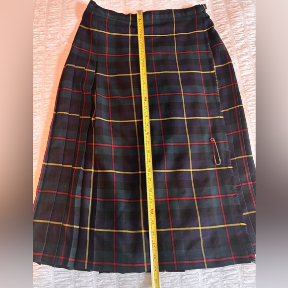Plaid Strathmore Tartan Skirt 100% Pure Wool - Picture 6 of 7
